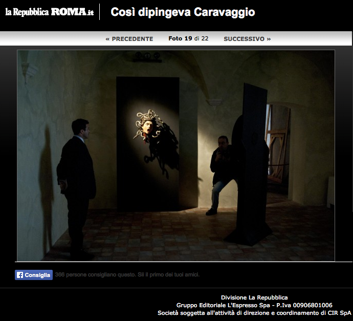 Medusa from Caravaggio. exhibition. Repubblica